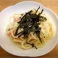 ♪チビひなた♪'s cooksnap of when they made 簡単☆明太バターうどん.