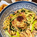 クックF541JW☆'s cooksnap of when they made 小松菜と舞茸の和風パスタ.