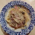 クックXO22PO☆'s cooksnap of when they made ベーコンとしめじのクリームパスタ.