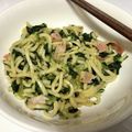 にっしー♪♪'s cooksnap of when they made ほうれん草の醤油バターうどん.