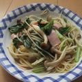 きらり流れ星's cooksnap of when they made 小松菜のカンタン和風パスタ.