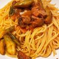 院長14's cooksnap of when they made 茄子とアスパラとベーコンのトマトパスタ.