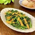 みそじーさん's cooksnap of when they made ごま油風味♪柿と春菊の胡麻和え♪.