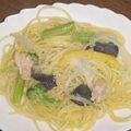 ブルジョアじじい's cooksnap of when they made 鮭の豆乳クリームパスタ.
