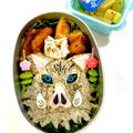 ♡アリスmama♡'s cooksnap of when they made 鬼滅の刃★嘴平伊之助キャラ弁.