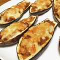 vabochan's cooksnap of when they made なすのボート☆肉詰めチーズ焼き.