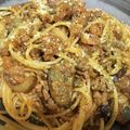 syupanpon's cooksnap of when they made ✿なすと挽肉のボロネーゼ風スパゲッティ✿.