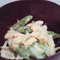 aid90808's cooksnap of when they made アスパラとささみの味噌マヨサラダ.