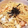 tikariri's cooksnap of when they made 和風シーフードスパゲティ.