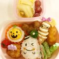 クックNWXWDK☆'s cooksnap of when they made 茹で卵deハロウィンかぼちゃ★キャラ弁に.