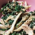 おうちのみい子's cooksnap of when they made 韓国料理ー春菊と鶏肉のごま和え.