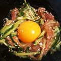 “ありあ”'s cooksnap of when they made 焼肉のタレで生ハムユッケ！.