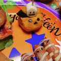 saonyaaan's cooksnap of when they made ハロウィン☆チーズおばけ&ランタンサラダ.
