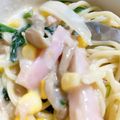 りょーーーちん's cooksnap of when they made ほうれんそうとツナのクリームパスタ.