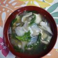 くネコまろす's cooksnap of when they made 舞茸と春菊のスープ.