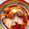 Moggieneko's cooksnap of when they made ミートボールのトマトソースパスタ♪.