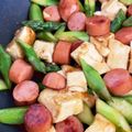 すかちん's cooksnap of when they made アスパラとソーセージの豆腐炒め.