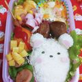 プーまま☆'s cooksnap of when they made 薄焼き玉子で花・飾り切り・キャラ弁.