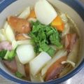 まゆみきママ's cooksnap of when they made ソーセージとかぶの白だしショートパスタ.