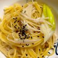 9ma9ma's cooksnap of when they made エノキの出汁が凄いワンポット和風パスタ.