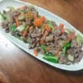 sato☆chan's cooksnap of when they made 牛肉とチンゲン菜の塩にんにく炒め.
