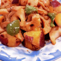 ぷにぷに～mama's cooksnap of when they made れんこんとさつまいもの甘辛炒め.