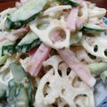 あにゃのママ's cooksnap of when they made 蓮根ときゅうりとハムのサラダ.
