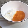 horseland's cooksnap of when they made 離乳食☆ヨーグルトの柿ソースかけ.
