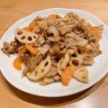 hyonrp's cooksnap of when they made れんこん・人参・豚肉の甘辛炒めさん♪.
