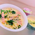 Rina☻'s cooksnap of when they made ほうれん草とベーコンのクリーミー焼きそば.