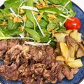 ミケネコキング's cooksnap of when they made 牛の切り落とし肉でステーキを☆.