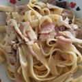 ukey's cooksnap of when they made 簡単きのこクリームパスタ❤フェットチーネ.