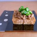 hiroerico's cooksnap of when they made レンジで３分厚揚げにオクラ納豆のせポン酢.