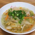 mogusun＊'s cooksnap of when they made 豚挽肉と白菜のピリ辛春雨スープ.