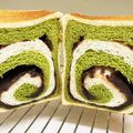 もとパパ's cooksnap of when they made ✿抹茶＆あん入り「和」食パン✿.