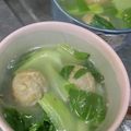 まゆみきママ's cooksnap of when they made 青梗菜☆肉団子☆春雨の中華スープ.