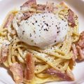majyu1011's cooksnap of when they made 簡単絶品本格的♪カルボナーラ温玉のせ.