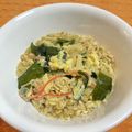 ＊HYGE＊'s cooksnap of when they made オートミール、カニカマ、ワカメの卵雑炊♪.
