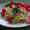 melmarilyn's cooksnap of when they made 白菜とベーコンとミニトマトのパスタ.