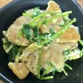 ムーヒツジ's cooksnap of when they made 簡単。豆苗と油揚げの卵とじ.