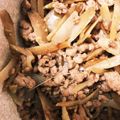 いづみき's cooksnap of when they made ゴボウと合挽きミンチの甘辛煮♪.