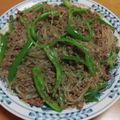 55才のおじさん's cooksnap of when they made 簡単！！ピーマン春雨ミンチの炒めもの★.