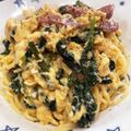 はくめり's cooksnap of when they made 簡単♪ほうれん草ベーコンエッグパスタ.