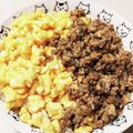 さおりらっくま's cooksnap of when they made ヘルシー丼☆卵そぼろ＆豆腐入り鶏そぼろ丼.