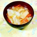 ふうはっちゃん's cooksnap of when they made キャベツ・にんじん・油揚げの味噌汁.