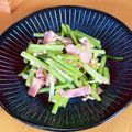 桜の咲く頃☆'s cooksnap of when they made かぶの葉とベーコンのにんにく炒め✿.