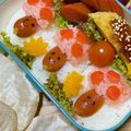 食べる事大好きママ's cooksnap of when they made 秋キャラ弁☆ミニきのこちゃんおにぎり.