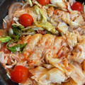 みにー2020's cooksnap of when they made フタして10分！鮭のトマトパッツァ.