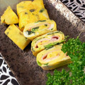 ちゃまたまご's cooksnap of when they made 玉子焼き☆ハムを巻いて☆.