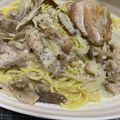 うなちゃん！'s cooksnap of when they made 鶏肉ときのこのクリームパスタ.